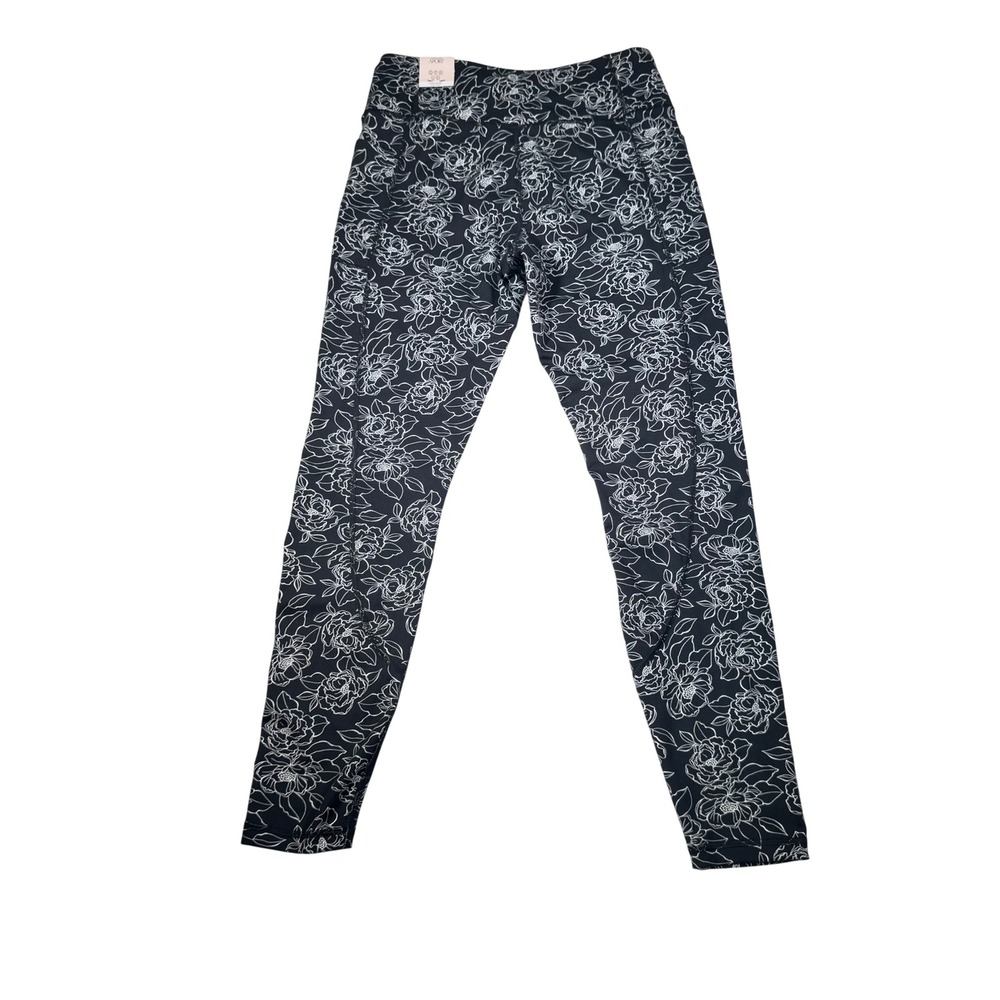 Victorias Secret Sport Essential Leggings Black White Floral Size Large Long NWT - Picture 10 of 14
